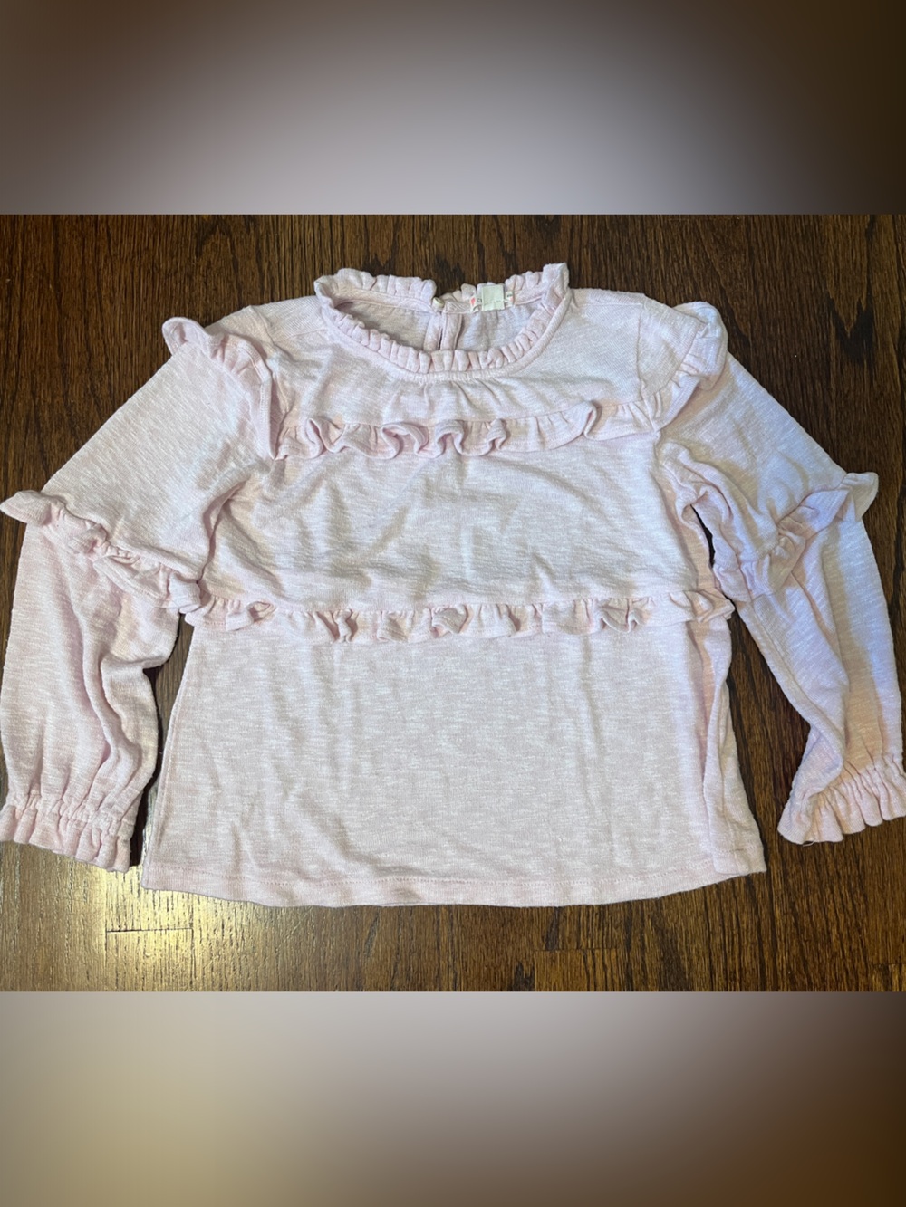 Crewcuts Light Pink Ruffle Long Sleeve Top